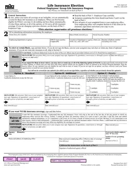 SF 2822 Request for Insurance FEGLI Program for Federal Employees form preview