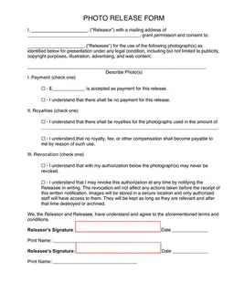 Authorized Photo Use Agreement - Legal, Publicity, and Advertising Purposes form preview