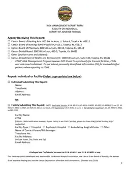 Kansas Risk Management Confidential Report SOC III and IV form preview