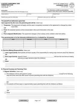 Child Custody Arrangement Document form preview